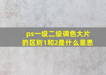 ps一级二级调色大片的区别1和2是什么意思