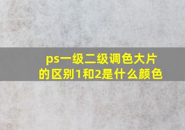 ps一级二级调色大片的区别1和2是什么颜色