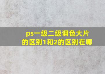 ps一级二级调色大片的区别1和2的区别在哪