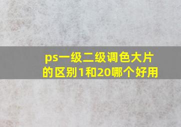 ps一级二级调色大片的区别1和20哪个好用