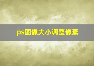 ps图像大小调整像素