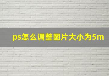 ps怎么调整图片大小为5m