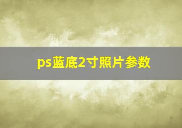 ps蓝底2寸照片参数