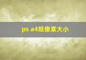 ps a4纸像素大小