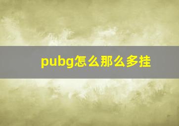 pubg怎么那么多挂