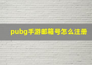 pubg手游邮箱号怎么注册