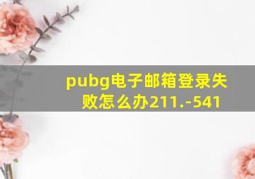 pubg电子邮箱登录失败怎么办211.-541