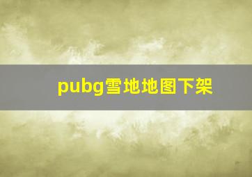 pubg雪地地图下架