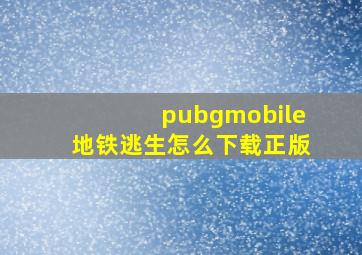 pubgmobile地铁逃生怎么下载正版