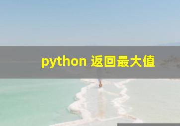 python 返回最大值