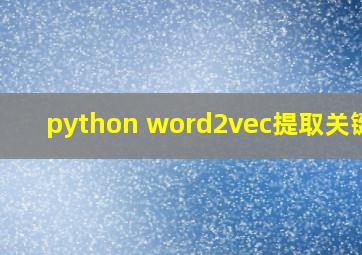 python word2vec提取关键词