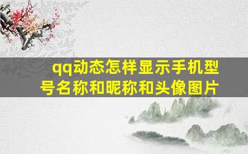 qq动态怎样显示手机型号名称和昵称和头像图片