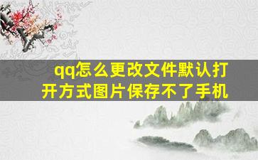 qq怎么更改文件默认打开方式图片保存不了手机