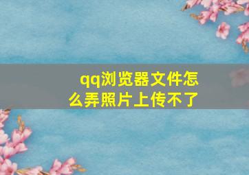 qq浏览器文件怎么弄照片上传不了