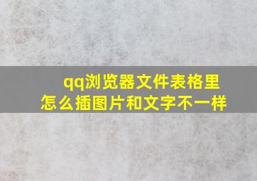 qq浏览器文件表格里怎么插图片和文字不一样