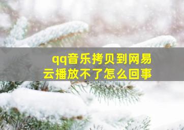 qq音乐拷贝到网易云播放不了怎么回事