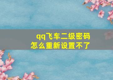 qq飞车二级密码怎么重新设置不了