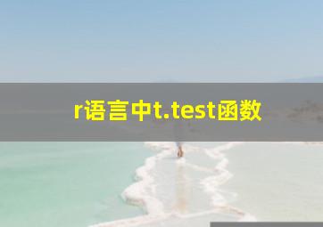 r语言中t.test函数