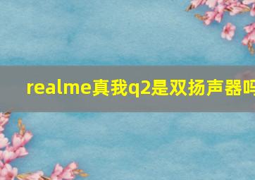 realme真我q2是双扬声器吗