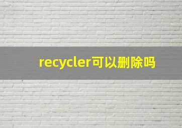 recycler可以删除吗