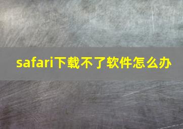 safari下载不了软件怎么办