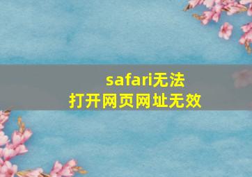 safari无法打开网页网址无效