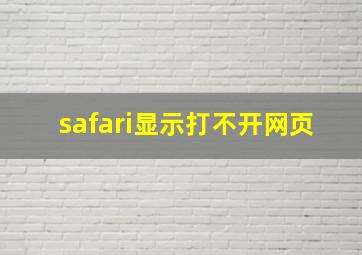 safari显示打不开网页