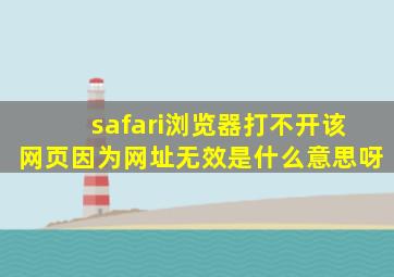 safari浏览器打不开该网页因为网址无效是什么意思呀