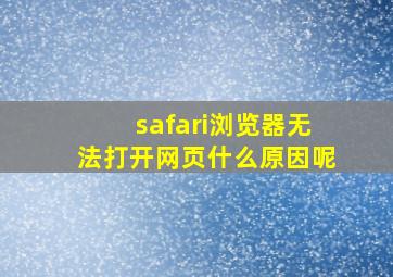 safari浏览器无法打开网页什么原因呢