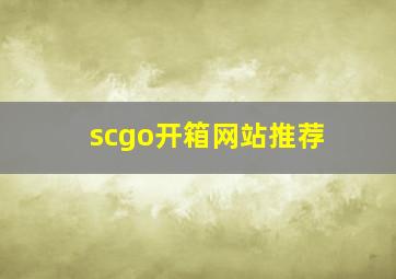 scgo开箱网站推荐