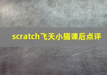 scratch飞天小猫课后点评