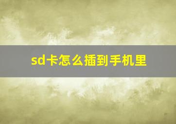 sd卡怎么插到手机里