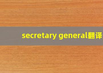 secretary general翻译