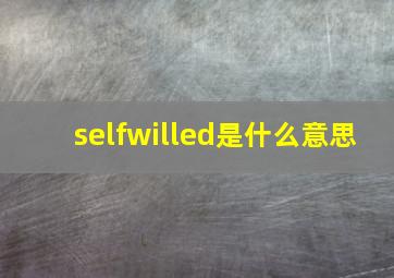 selfwilled是什么意思