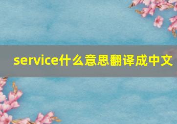 service什么意思翻译成中文