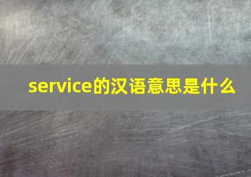 service的汉语意思是什么