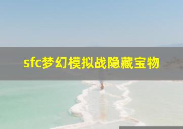 sfc梦幻模拟战隐藏宝物