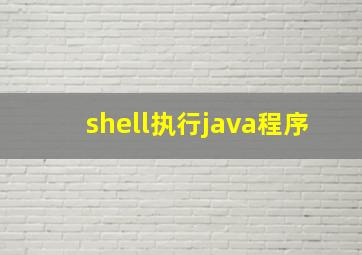 shell执行java程序