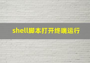 shell脚本打开终端运行