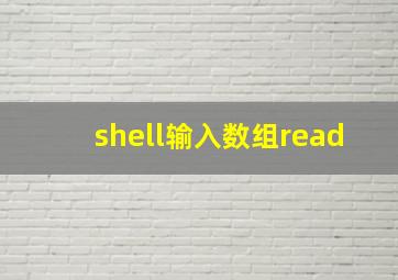 shell输入数组read