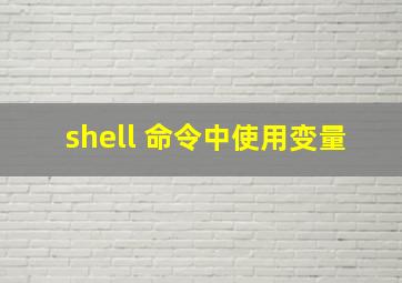 shell 命令中使用变量