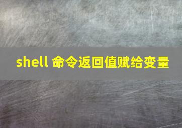 shell 命令返回值赋给变量