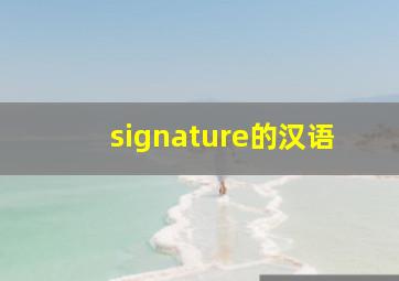 signature的汉语