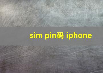 sim pin码 iphone