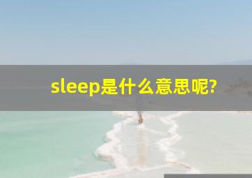 sleep是什么意思呢?