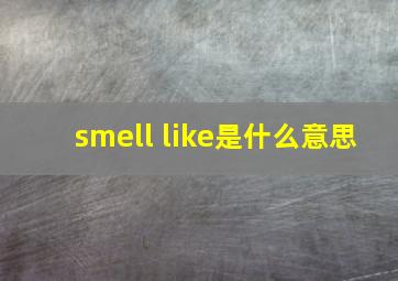 smell like是什么意思