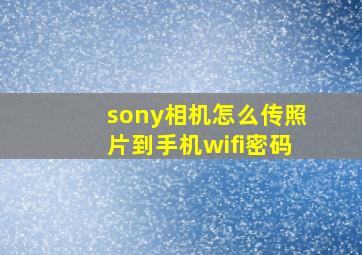 sony相机怎么传照片到手机wifi密码