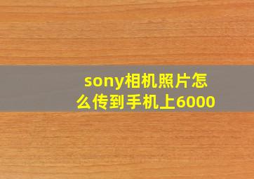 sony相机照片怎么传到手机上6000