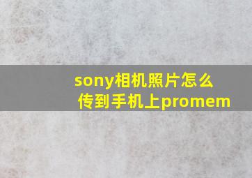 sony相机照片怎么传到手机上promem