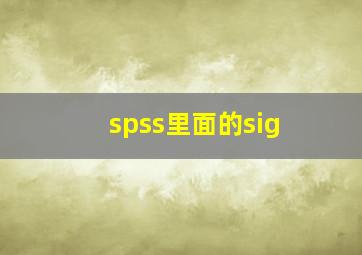 spss里面的sig